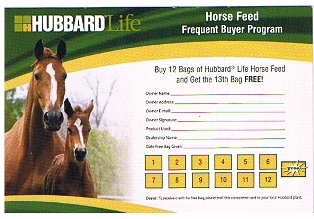 Hubbard Life Frequent Buyer Program Card